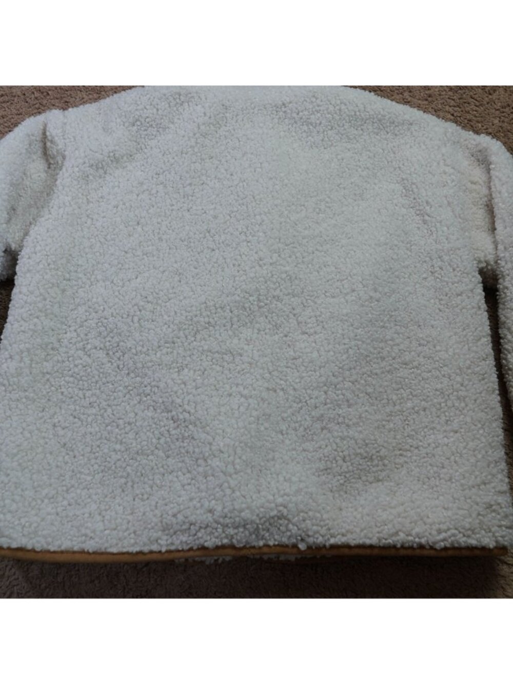 Treasure & Bond Sherpa Jacket Womens S White Faux Fur Button Front Plaid Lining - Picture 12 of 12